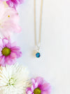 Circle Necklace with Teal & Purple Flowers