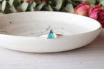 Dainty Teal Triangle Ring