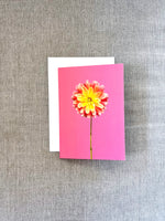 Blank Card, Peach & Yellow Dahlia