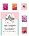 Boxed Set of 5 Blank Cards, Peony & Dahlia Bunch