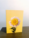 Blank Card, White & Yellow Dahlia