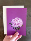 Blank Card, Purple Dahlia