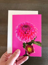 Blank Card, Pink Dahlia