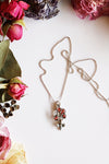 Small Honeycomb Necklace with Red Flowers