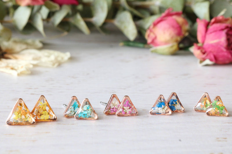 Triangle Studs: Choose Gold, Silver or Rose Gold
