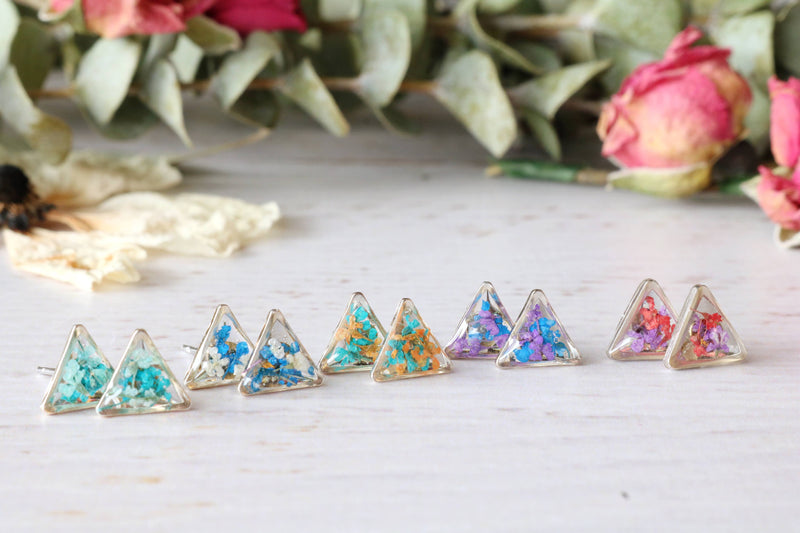 Triangle Studs: Choose Gold, Silver or Rose Gold