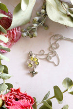 Small Honeycomb Necklace with Yellow Flowers