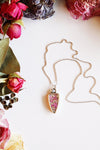 Arrow Necklace with Pink & White Flowers