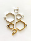 Hexagon Necklace with Spleenwort Fern