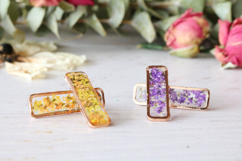 Rectangle Studs: Choose Gold, Silver or Rose Gold