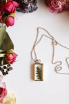 Rectangle Necklace with Lace Fern