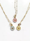 Simple Heart Necklace in Silver or Gold (Pink, Blue or Yellow)