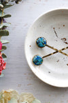 Bobby Pin Set with Blue Flowers