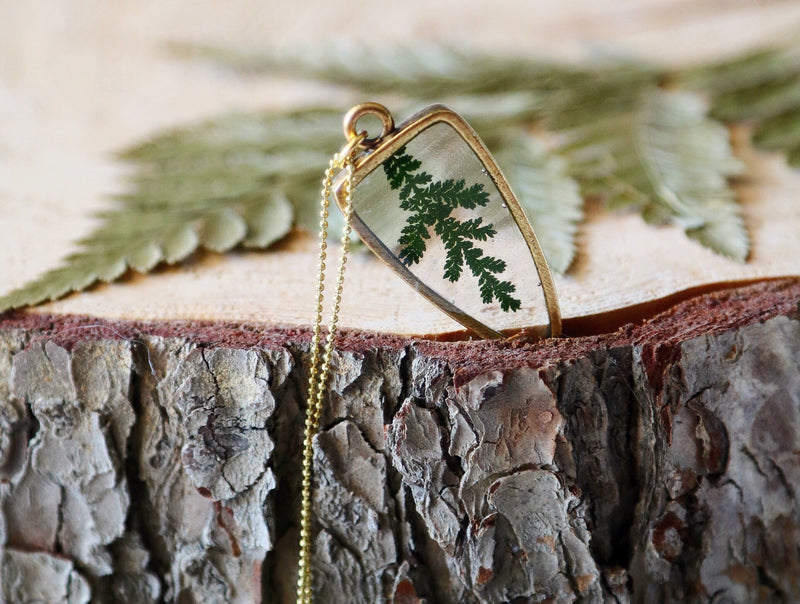Arrow Necklace with Lace Fern