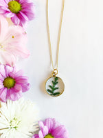Circle Necklace with Lace Fern