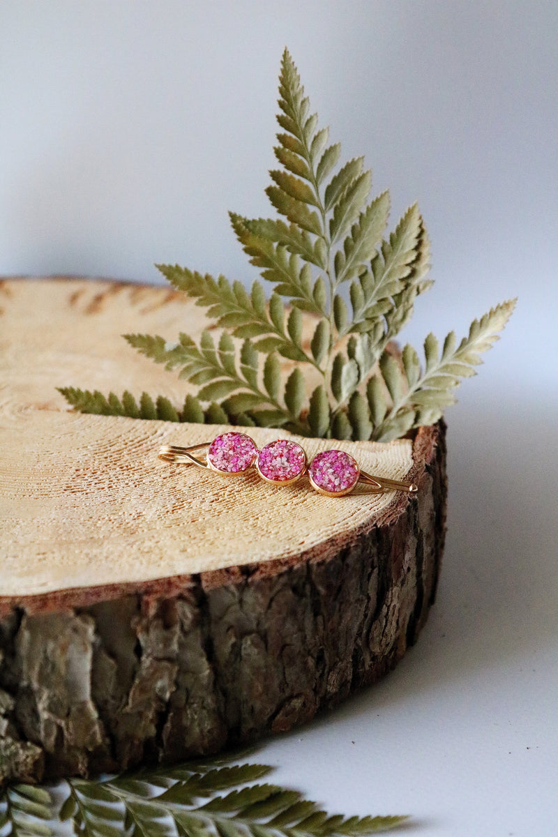 Hair Pin with Pink Flowers