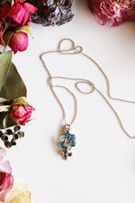 Small Honeycomb Necklace with Blue Flowers